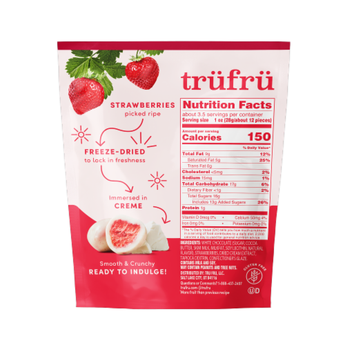 Tru Fru Freeze Dried Strawberries & Creme Perspective: back
