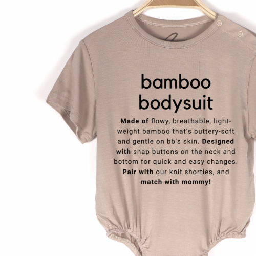 Super Soft Bamboo Bodysuit - 12-18 / Taupe Perspective: back