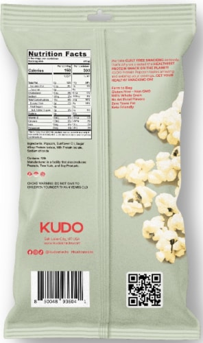 Kudo Salty Sweet Kettle Korn Protein Popcorn Perspective: back