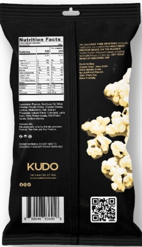 Kudo White Cheddar Popcorn Perspective: back