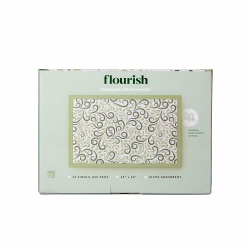 Flourish Disposable Underpad Fluff 24X36 BINAUPSGV025 25 pads Perspective: back