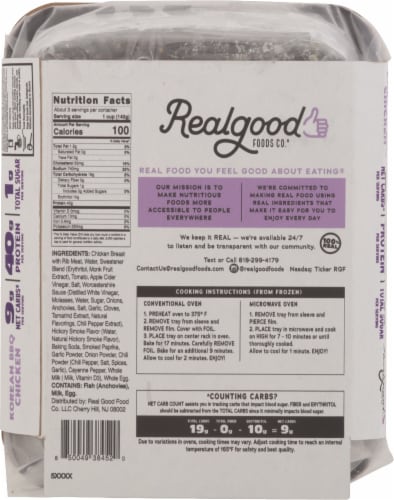 The Real Good Food Company Korean BBQ Chicken Prepped Meal Perspective: back