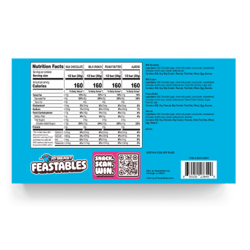 MrBeast Feastables Sampler Pack Perspective: back