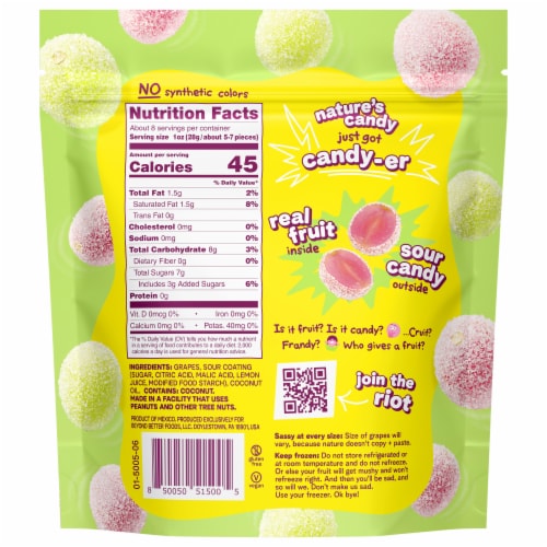 Fruit Riot!® Sour Grapes Frozen Fruit Candy Perspective: back