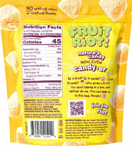 Fruit Riot!™ Frozen Sour Mango Candy Perspective: back