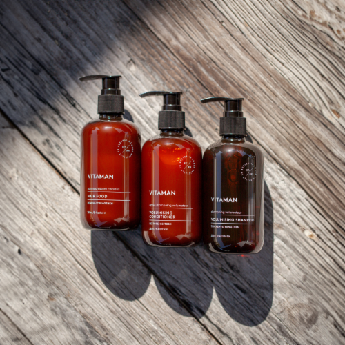 Vitaman USA - Thinning Hair Treatment Kit - Strengthens, Thickens & Volumizes Hair Perspective: back