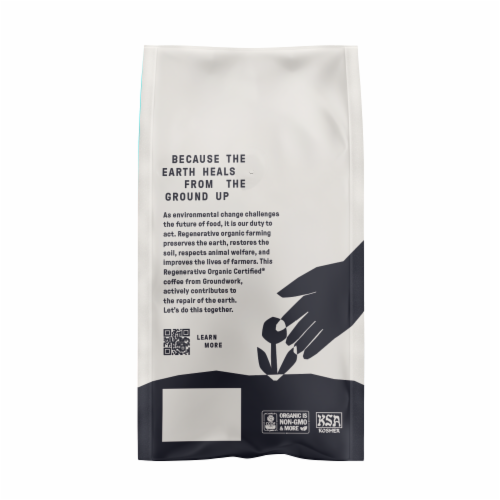 Groundwork Regenerative Organic Certified Dark Roast Whole Bean Coffee - Round Midnight Perspective: back