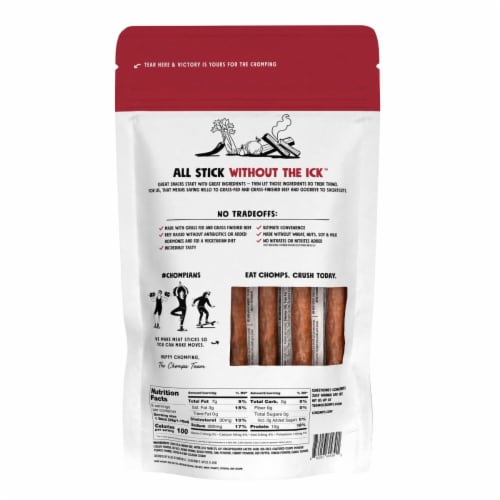 Chomps® Smoky BBQ Beef Snack Sticks Perspective: back