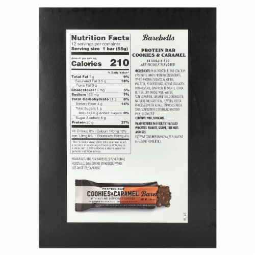 Barebells Cookies & Caramel Protein Bars Perspective: back