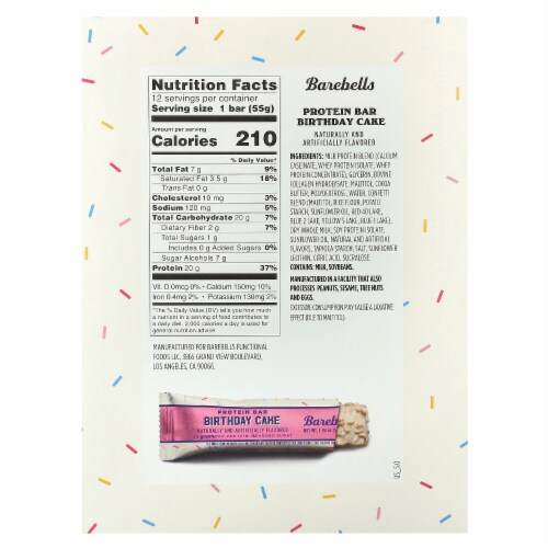 Barebells Birthday Cake Protein Bar Perspective: back