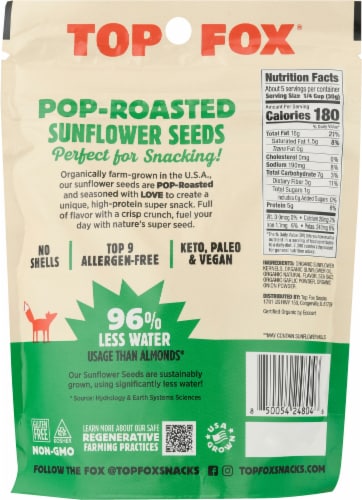 Top Fox® Pop Roasted Sunflower Seeds Dill Pickle Perspective: back