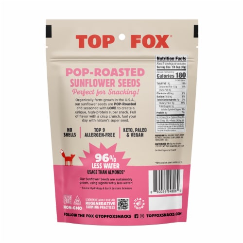 Top Fox® Pop Roasted Sunflower Seeds Himalayan Pink Salt Perspective: back