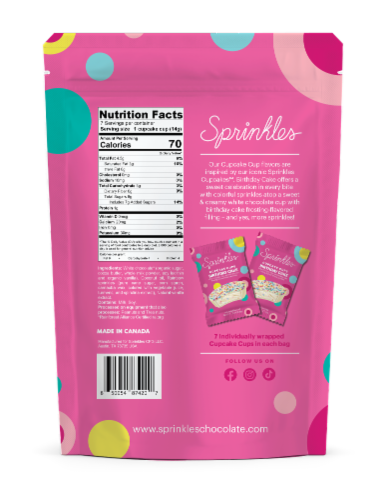 Sprinkles Birthday Cake Cupcake Cups Perspective: back