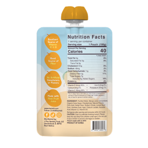 Tastelli Kids Squeezy Fruit Gel - Mango Perspective: back