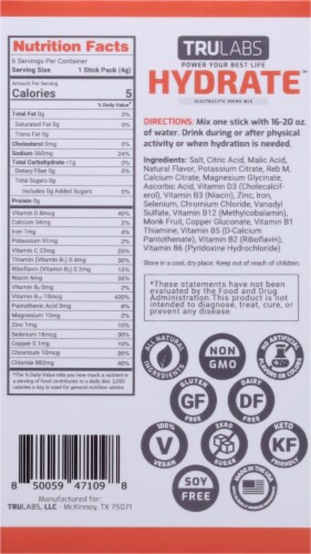 Trulabs® Hydrate™ Electrolyte Drink Mix Peach Mango Perspective: back