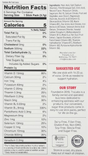 Trulabs® Hydrate™ Strawberry Lemonade Electrolyte Drink Mix Packets Perspective: back