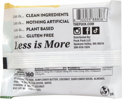 Protein Puck® Good Vibes Sunflower Butter Energy Bar Perspective: back