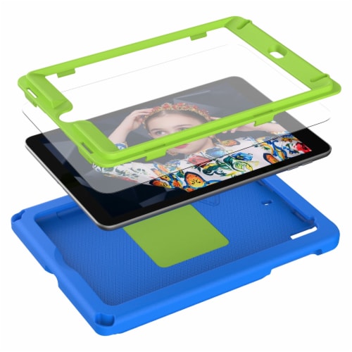 AMPD Children's iPad 10th Gen 10.6" Case/Holster/Screen Protector - Blue Perspective: back