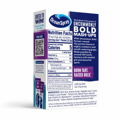 Ocean Spray® CranxGrape™ Powder Drink Mix Perspective: back