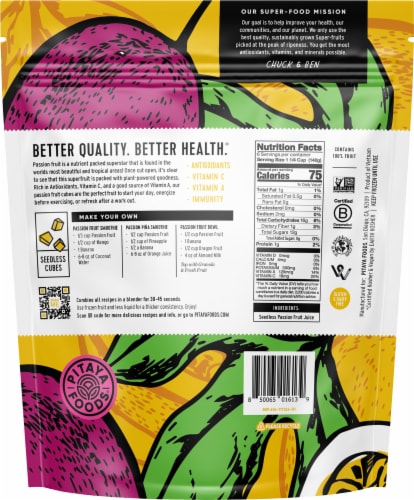 Pitaya Foods® All Natural Passion Fruit Seedless Cubes Perspective: back