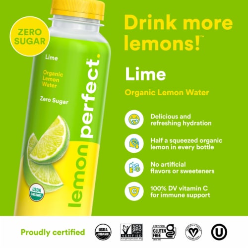 Lemon Perfect Lime Organic Lemon Water Perspective: back