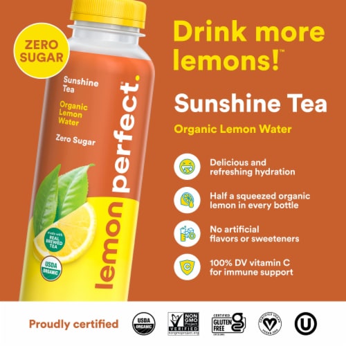 Lemon Perfect Sunshine Tea Organic Lemon Water Perspective: back