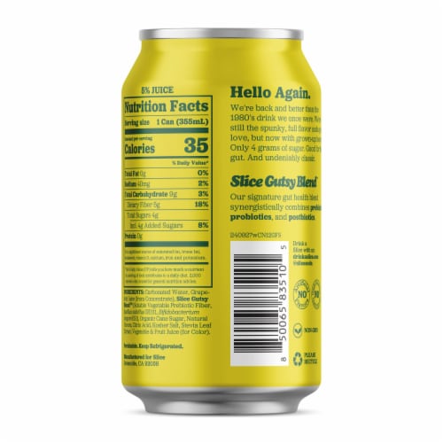Slice Grapefruit Spritz Healthy Soda Can Perspective: back