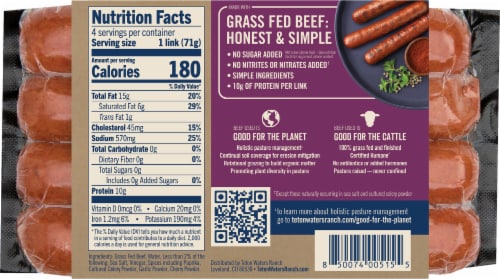 Teto Waters Ranch Cooked Uncured Polish Kielbasa Beef Sausage Perspective: back