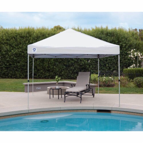 Z Shade 10 x 10 Peak Straight Leg Portable Instant Shade Outdoor Canopy White 1 Piece Foods Co