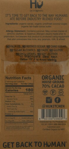 Hu® Simple Dark Chocolate Bar Perspective: back