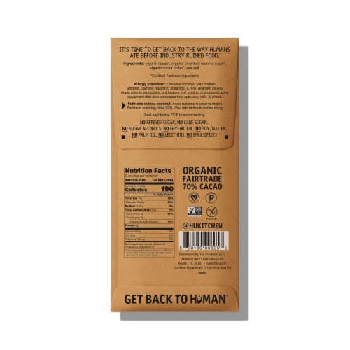 Hu® Salty Dark Chocolate Candy Bar Perspective: back