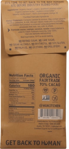 Hu® Kitchen Orange Vanilla Cashew Butter Dark Chocolate Bar Perspective: back