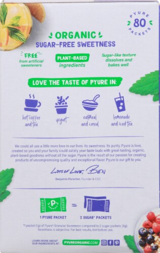 Pyure Organic Stevia Granular Sweetener Packets Perspective: back