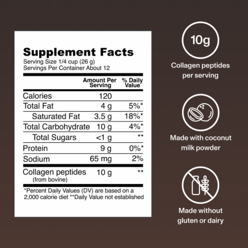 Vital Proteins Collagen Creamer for Skin, Hair, Nail & Joint Support 10g Collagen Mocha Powder Perspective: back