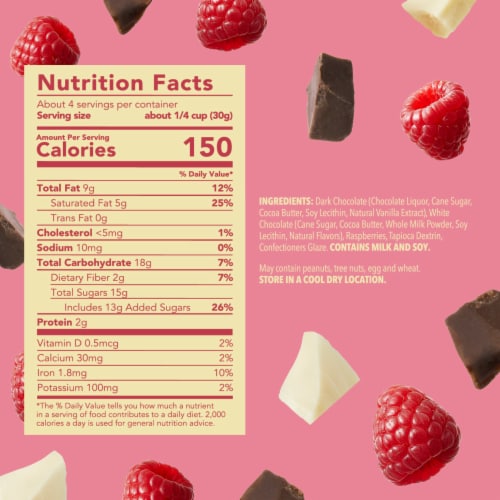 Tru Fru Dark Chocolate-Covered Freeze-Dried Raspberries Perspective: back