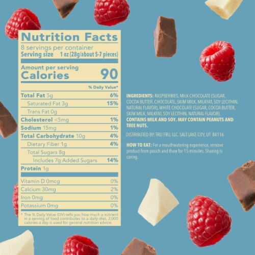 Tru Fru White Milk Chocolate Frozen Raspberries 8 Oz Kroger
