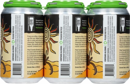Mad Swede Brewing Company Naked Sunbather Nut Brown Ale Beer Perspective: back