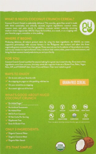 NUCO Coconut Crunch Grain-Free Organic Cereal Perspective: back