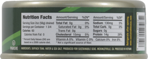Sustainable Seas Solid Light Tuna Perspective: back
