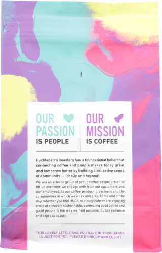 Huckleberry Roasters Blue Orchid Blend Whole Bean Coffee Perspective: back