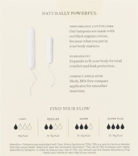 Cora™ Organic Cotton Regular Tampons Perspective: back