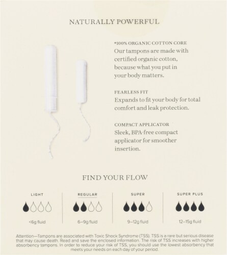 Cora™ Organic Cotton Regular Tampons Perspective: back