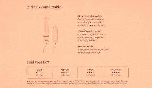 Cora® Organic Cotton The Comfort Fit Tampon Regular & Super Multipack Perspective: back