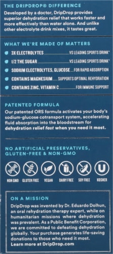 Drip Drop® Electrolyte Watermelon Drink Mix Packets Perspective: back