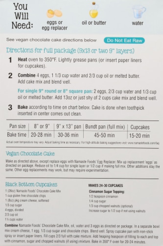 Namaste Foods Gluten-Free Chocolate Cake Mix Perspective: back