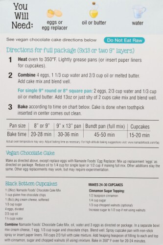 Namaste Foods Gluten-Free Chocolate Cake Mix Perspective: back