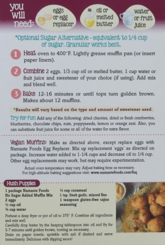 Namaste Gluten-Free Muffin Mix Perspective: back