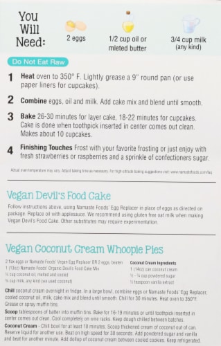 Namaste Foods Organic Devil's Food Cake Mix Perspective: back