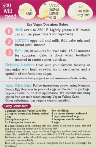 Namaste Foods Organic Yellow Cake Mix Perspective: back