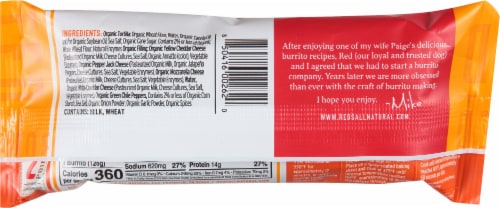 Red's® Organic Four Cheese Burrito Perspective: back
